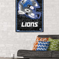 Póster de pared con el casco de neón número 23 de los Detroit Lions de la NFL de Trends International, 34 x 22,4 cm, versión sin marco