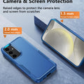 FNTCASE for Samsung Galaxy S24-Plus Case: Dual Layer Heavy Duty Cell Phone Protective Cover Shockproof Rugged with Non-Slip Textured - Military Drop Protection Bumper Tough - 2024, 6.7 inch (Blue)