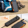 Power-Bank-Solar-Charger - 42800mAh Portable Charger,Solar Power Bank,External Battery Pack 5V3.1A Qc 3.0 Fast Charger Built-in Super Bright Flashlight (Orange)