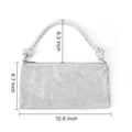 Valleycomfy Chic Rhinestone Purses for Women Sparkly Evening Handbag Bling Hobo Bag Shiny Silver Clutch Purse for Party Club Wedding Sliver