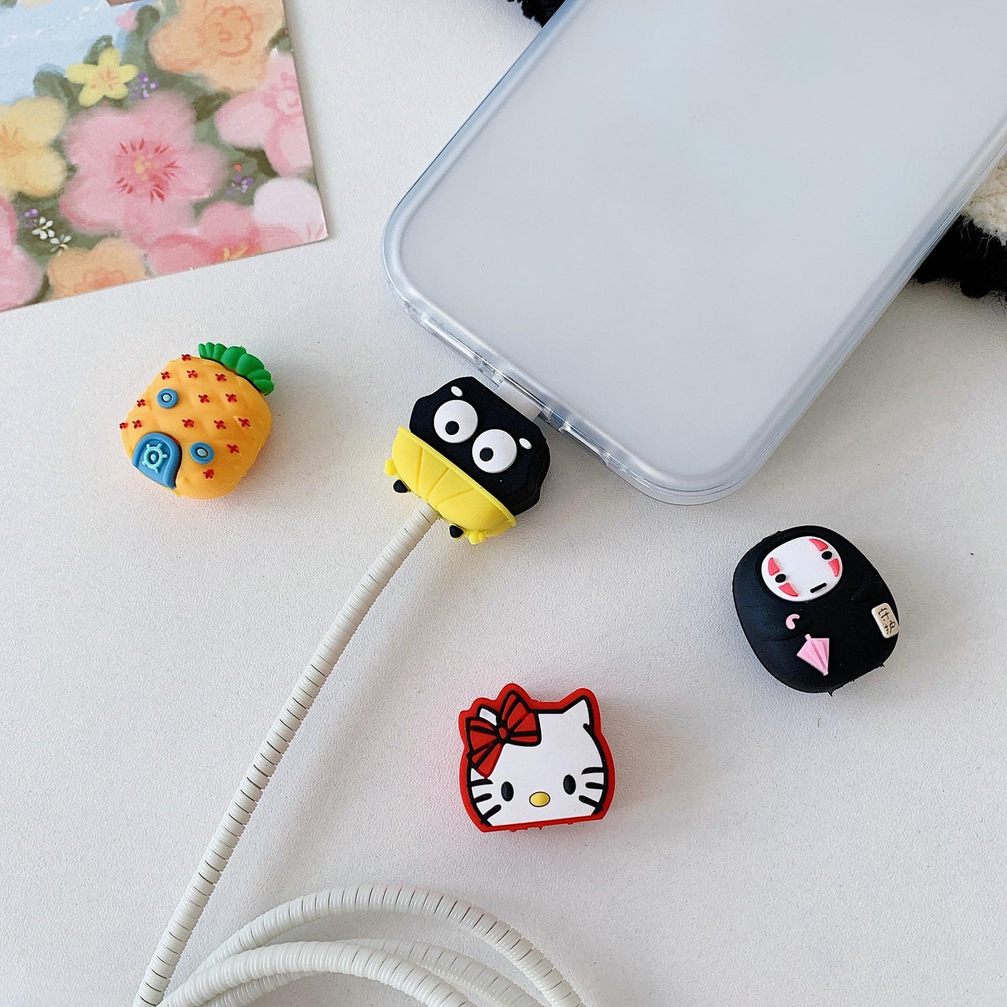 24 Pcs Cable Protector for iPhone/ipad USB Cable, Plastic Cable Protectors Cute Drink Fruit Dinosaur Animals Charging Cable Saver, Phone Accessory Protect USB Charger for Birthday Party (24B)