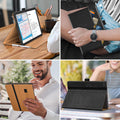 DTTO for Samsung Galaxy Tab A9 Plus 11 inch Case 2023, Premium Leather Business Folio Stand Cover with Hand Strap for Galaxy Tab A9+ 11’’ 2023 Model (SM-X210/X216/X218) - Auto Wake/Sleep, Black