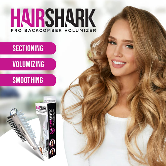 HAIRSHARK 3-in-1 Volume Hair Brush, Two-Sided Backcombing/Scalp Brush w/Boar and Polymer Bristles, Easy To Use Styling Comb for All Hair Types, Volume, Blow Dry Look, & Wave Brush