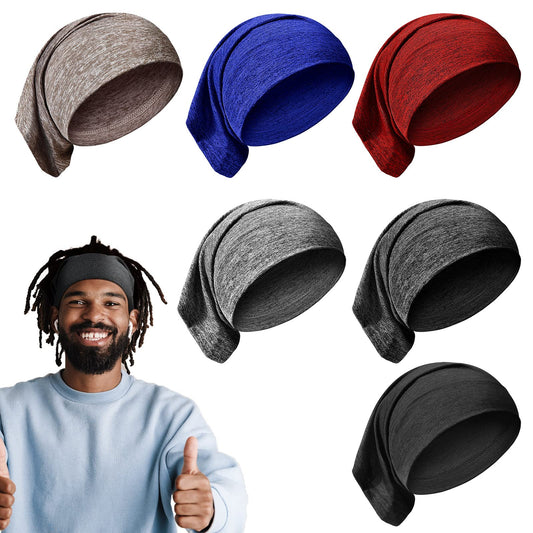 SATINIOR 6 Pcs Spandex Dreadlock Cap Dreadlock Tube Unisex Men Women Dreadlocks Bands Elastic Long Hair Dreads Head Wraps Dreads Cap Locks Headbands for Dreads Accessories, 6 Colors (Dark Color)