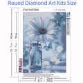 YSUNETER Daisy Diamond Art Kits for Adults, Round Full Drill Diamond Painting Kits for Beginners Gem Art Painting Kits, DIY 5D Diamond Dots Painting with Diamond Arts and Crafts Decor