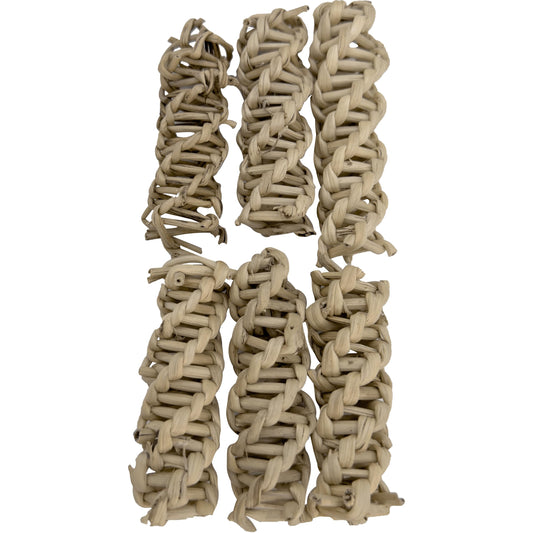 5305 Pk6 Small Vine Twists - Juguetes naturales para patas de pájaros, Vine Twists hechos a mano, secados al aire, versátiles, fáciles de interactuar y masticar para los pájaros, ideales para mascotas pequeñas, periquitos, pinzones, agapornis, loros