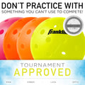 Pelotas de pickleball Franklin Sports Outdoor - X-40 - Aprobadas por USA Pickleball (USAPA) - Paquete de 3 pelotas de pickleball para exteriores - Amarillo óptico - Pelota US Open