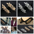 Zaky 5 Pairs Brooches Accessories Palace Retro Hollow Pattern Shirt Collar Brooch Buckle Angle Triangle and Simple Elegant Double Leaf Collar Pin Brooch Gold Silver Plant Brooch with Box