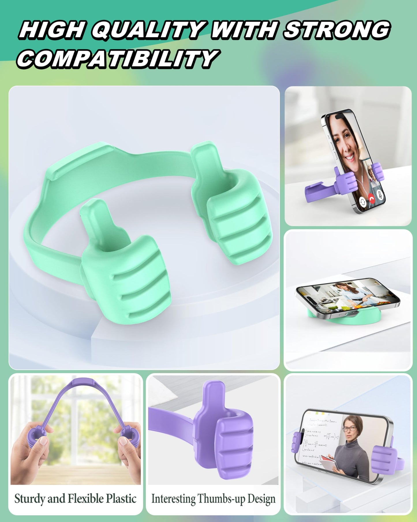 Stocking Stuffers for Teens Girls Boys: 2 Pack Thumbs Up Lazy Cell Phone Stand Hand Holder Funny Useful White Elephant Gifts for Adults Women Teen Girl Gifts Trendy Stuff Teenage Boys Girls Gift Ideas