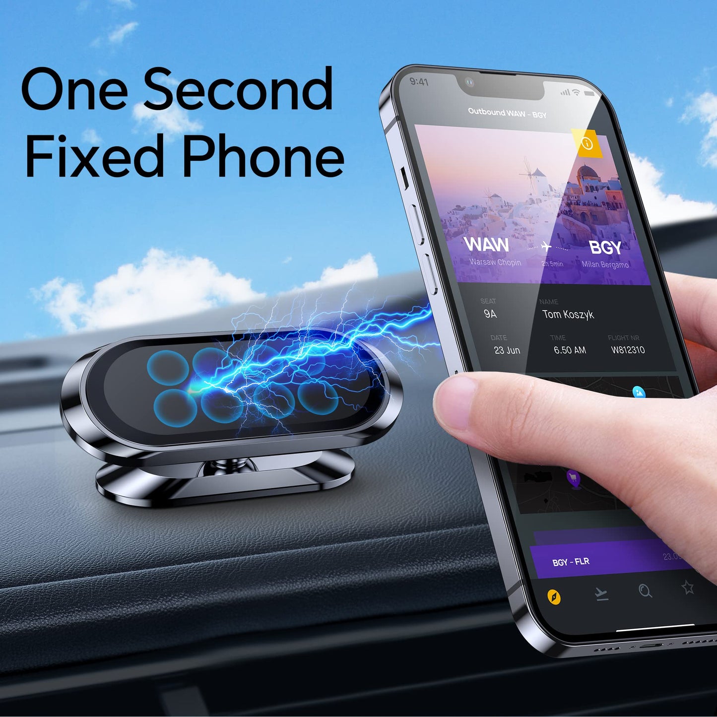 【2-Pack】 Magnetic Phone Holder for Car Dash【Strong Magnet】 Magnetic Car Phone Holder Mount 【4 Plate】 Phone Holders for Your Car Phone Mount for Car Dashboard Cell Phone Car Mount for iPhone Samsung