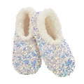 Snoozies Womens Slipper Socks - Cozy Slippers for Women - Fuzzy House Slippers for Indoor Use - Soft Sole Slippers -Womens Opal Sequin Glam - Large