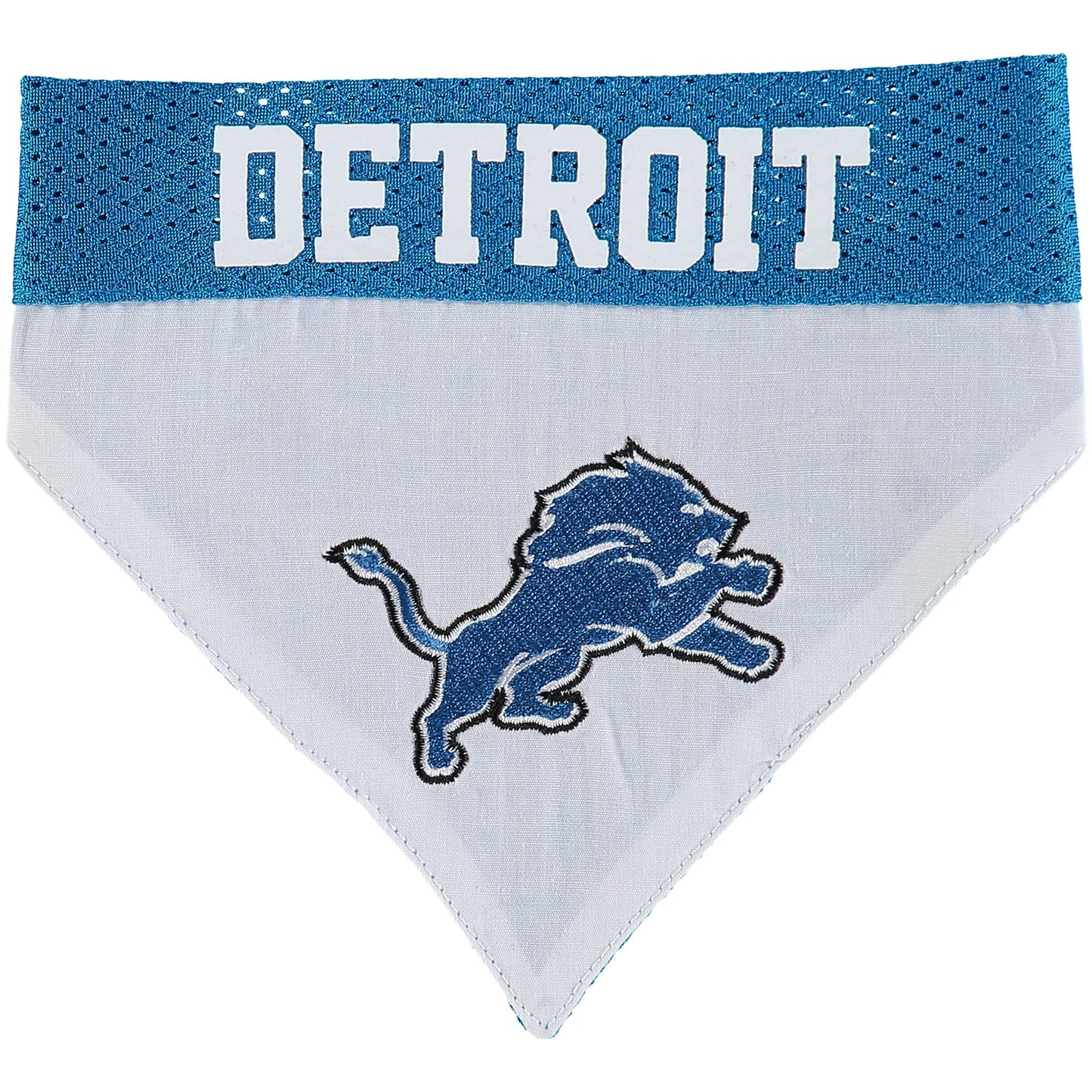 Bandana para perros de la NFL Pets First: bandana para mascotas reversible de los Detroit Lions. Bandana deportiva de dos lados con el logotipo del equipo bordado de primera calidad, grande/extragrande. - 2 tamaños y 32 equipos de la NFL disponibles