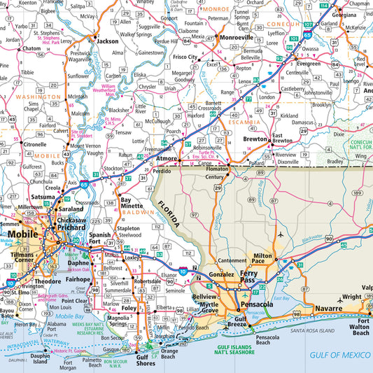 Rand McNally Facile à lire : carte de l'État de l'Alabama