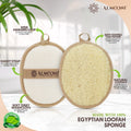 Almooni Natural Loofah Exfoliating Body Scrubber, Made with Natural Egyptian Shower Loofah Sponge, Bath Shower Loofah Sponge for Women and Men, for Face and Body That Gets You Clean - 2 Count (1 Pack)