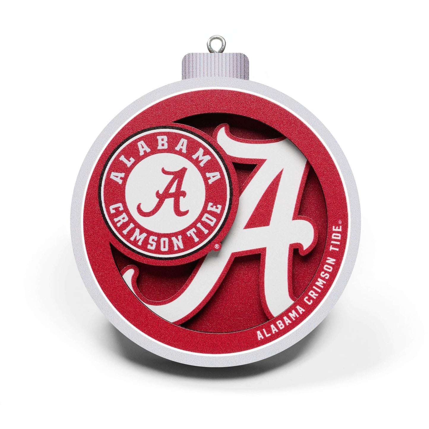 YouTheFan NCAA Alabama Crimson Tide 3D Logo Series Ornament, team colors Large