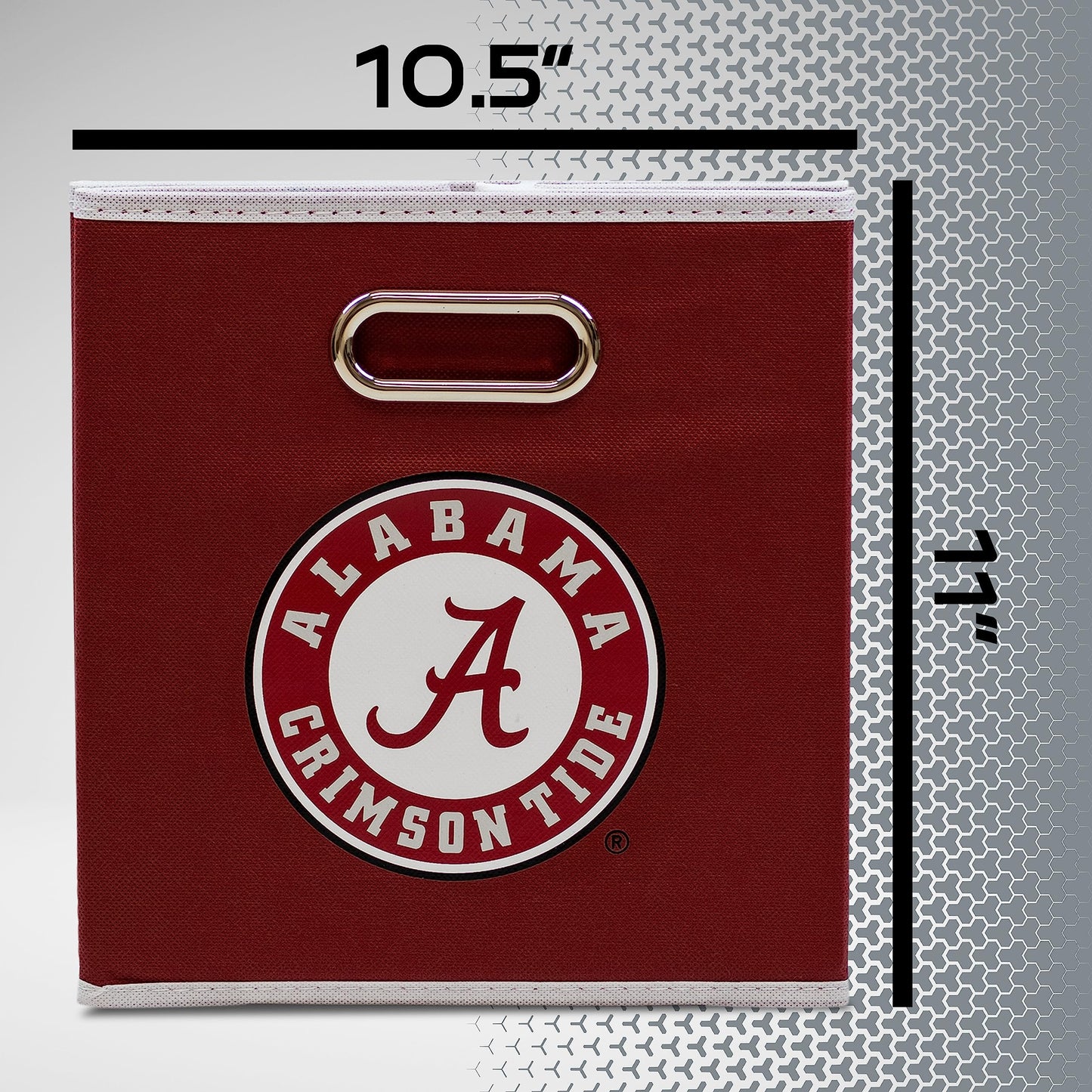 Contenedor de almacenamiento plegable Franklin Sports NCAA Alabama Crimson Tide - Organizadores de estantes de contenedores de almacenamiento hechos a medida - 10,5" x 10,5"