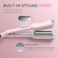 Curling Iron Hair Crimper Waver - TYMO ROVY Beach Waves Curling Wand, Ionic Deep Waver Hair Curler Tool with Ceramic 3 Barrel for Women, Dual Voltage, Anti-Scald, Easy to Use, Pink, 1 Inch