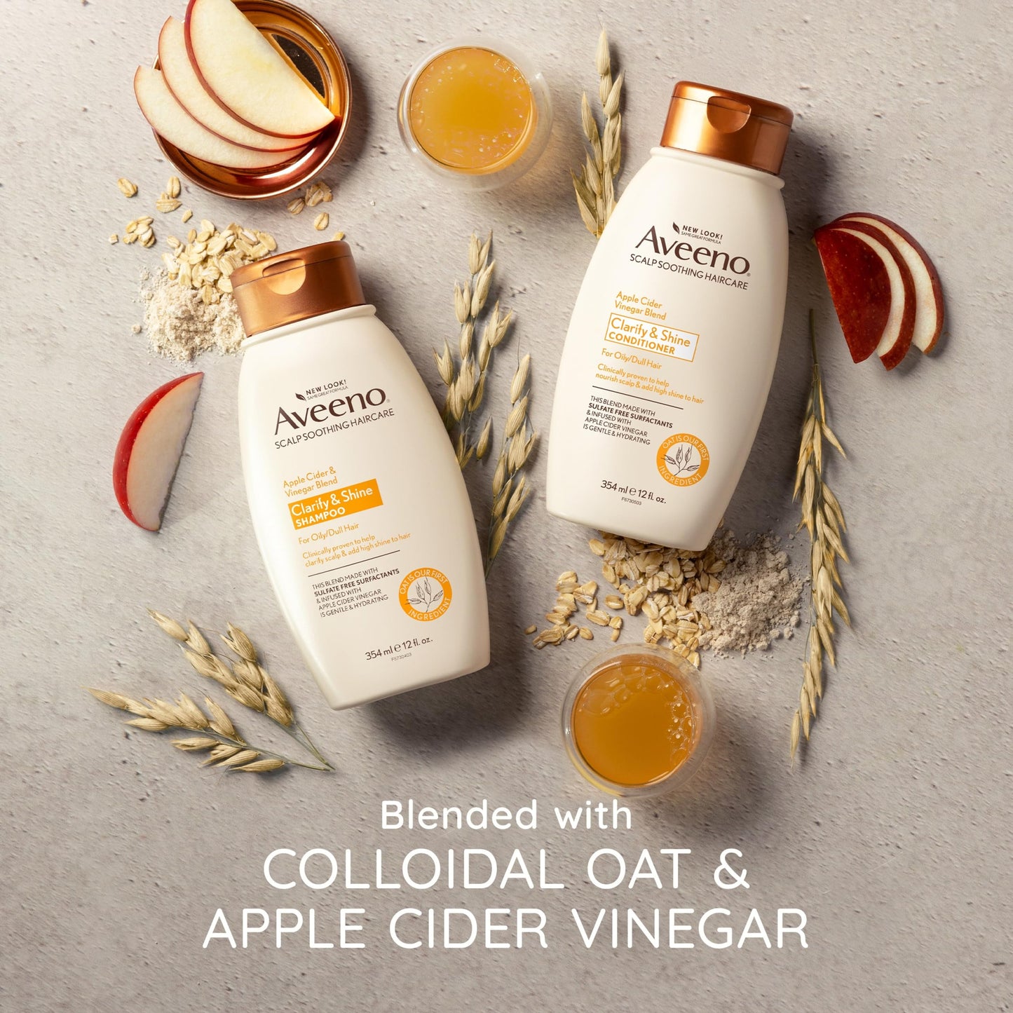 Aveeno Apple Cider Vinegar Clarifying Shampoo, Shine Enhancing, 12 fl oz