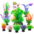 Ameliade Décorations pour aquarium Plantes artificielles en plastique pour aquarium Ensemble de décorations pour aquarium Betta Poisson rouge Tortue Accessoires pour aquarium Herbe Petit kit de décorations pour aquarium (11 pièces)