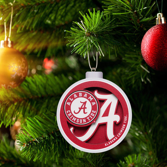 YouTheFan NCAA Alabama Crimson Tide 3D Logo Series Ornament, team colors Large