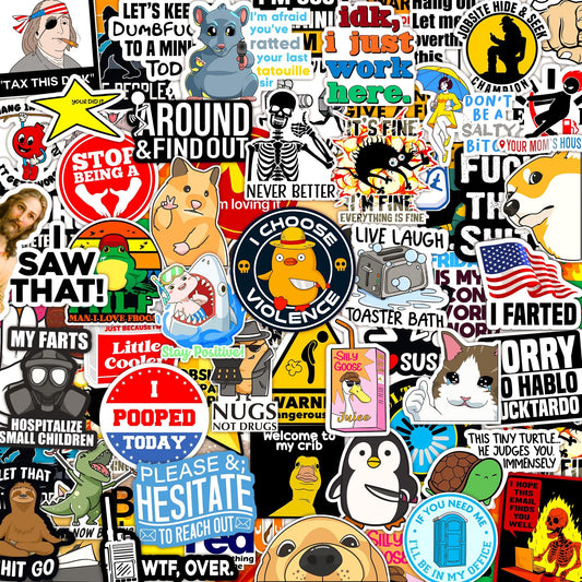 120pcs Funny Stickers for Adults, Prank Meme (Dirty) Hilarious Sticker Pack for Laptop, Hard Hat, Work, Water Bottles, Computers, Vinyl Waterproof Decals (120)