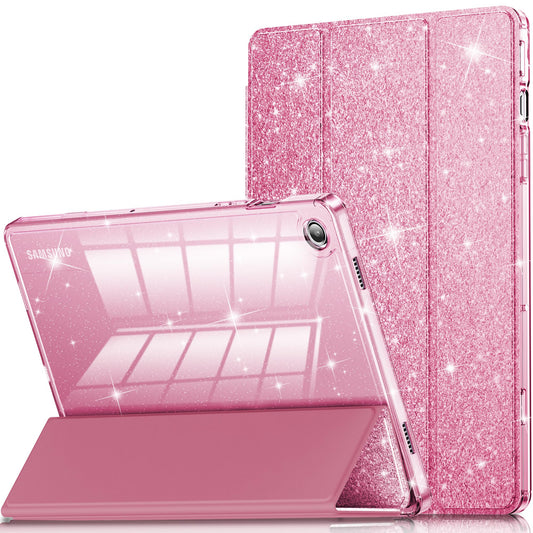 INFILAND Case for Galaxy Tab A9 Plus 5G, Glitter Cover with Sparkly Clear Back for Samsung Galaxy Tablet A9+/A9 Plus 11 Inch 2023 Model (SM-X210/X216/X218)[Auto Wake/Sleep] for Girls Kids Pink