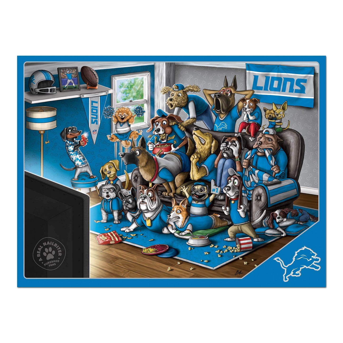 Rompecabezas unisex para adultos YouTheFan de 500 piezas de los Detroit Lions Purebred Fans, un auténtico rompecabezas para morderse las uñas, colores del equipo, 500 piezas, EE. UU.