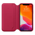 Funda de piel tipo libro para iPhone 11 Pro de Apple, color frambuesa