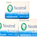 Grisi HypoAllergenic Clean Neutral Soap Bar, No Chemical, Color, Aroma, 3 Count, 10.5 Ounce