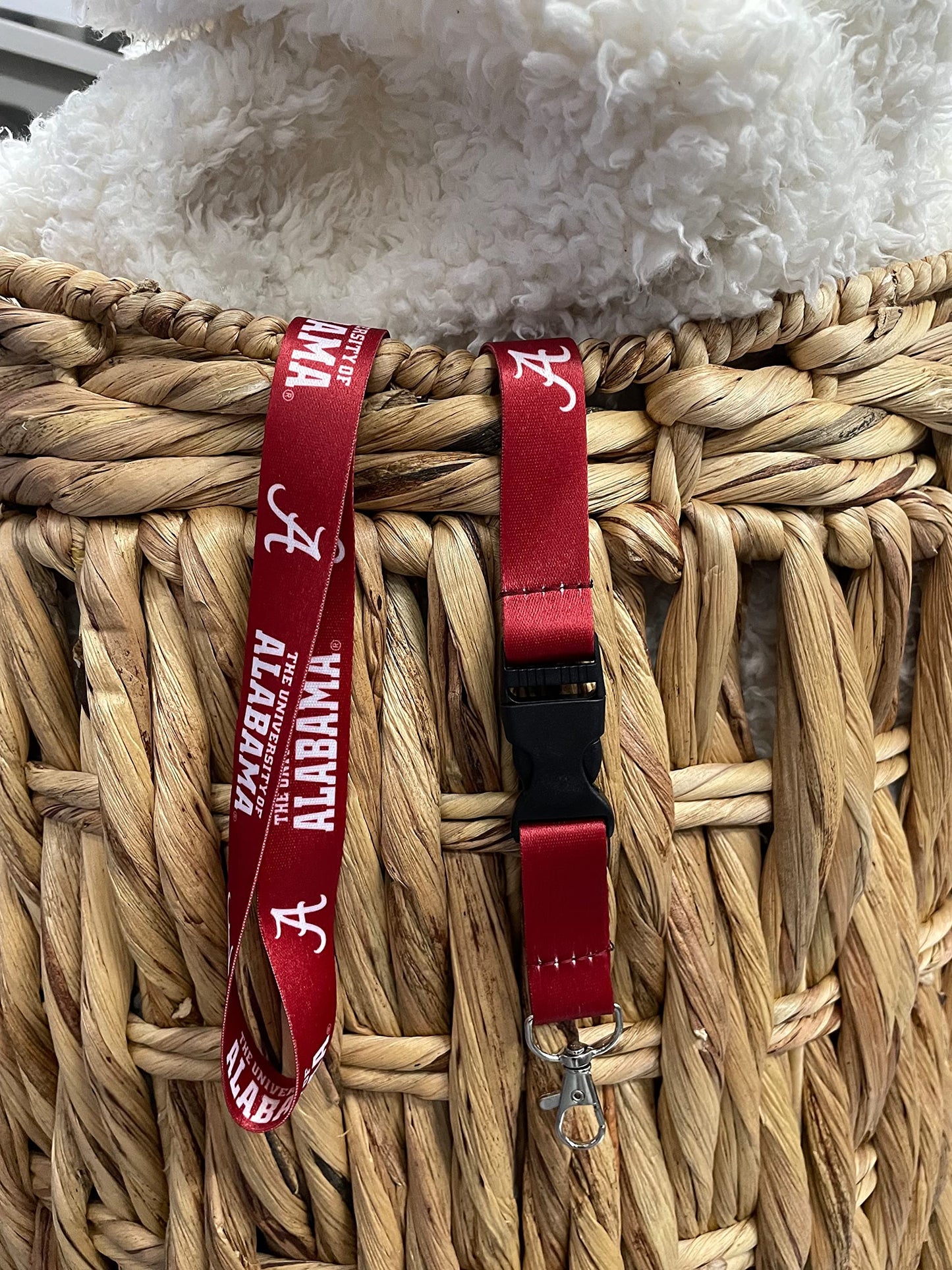 Porte-clé avec cordon amovible et boucle à pression pour clés de voiture Desert Cactus University of Alabama (rouge - logo A)