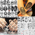 60 Sheets 3D Cool Lion Tiger Temporary Tattoos For Men Women Arm Finger Hands, Small Scary Devil Skull Skeleton Fake Tattoos For Adult Teens Halloween, Black Wolf Dragon Realistic Tatoo Sticker