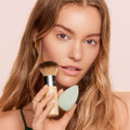 EcoTools Blend + Blur Makeup Brush and Sponge Duo, Makeup Blender Sponge & Foundation Brush, For Liquid & Cream Makeup, Cloud Skin, Eco Friendly, Latex-Free, Cruelty Free, & Vegan, 2 Piece Set