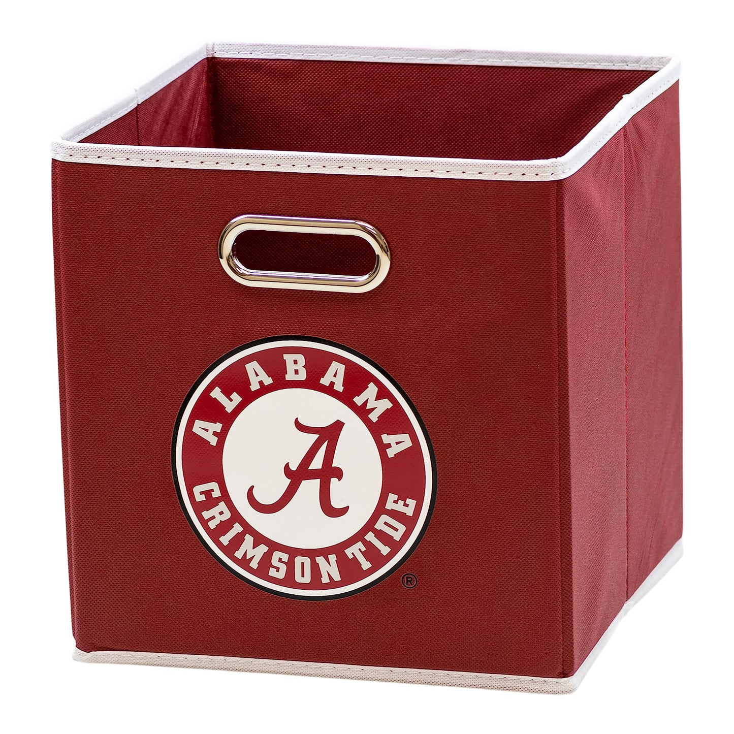 Contenedor de almacenamiento plegable Franklin Sports NCAA Alabama Crimson Tide - Organizadores de estantes de contenedores de almacenamiento hechos a medida - 10,5" x 10,5"