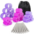 33 Piece Hair Rollers set, Self Grip Hair Rollers for Long Medium Short Hair, ELASO Large Medium Hair Curler （22 Rollers + 10 Stainless steel Clip +1 Storage Bag）