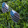 Lunettes de soleil décoratives fantaisie Goson American Flag Mirror Aviator (dorées)