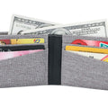 Mens Fabric Wallets Bifold RFID Blocking Minimalist Boys Thin Small Pocket Wallet Slim (light grey)