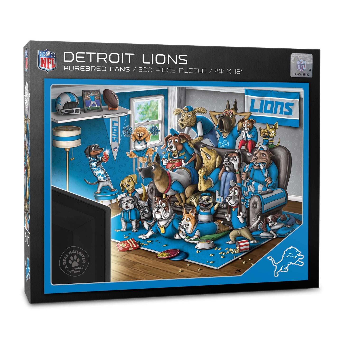 Rompecabezas unisex para adultos YouTheFan de 500 piezas de los Detroit Lions Purebred Fans, un auténtico rompecabezas para morderse las uñas, colores del equipo, 500 piezas, EE. UU.