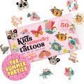 Kids Temporary Tattoos - Made in Europe Hypoallergenic, Pre-Cut, 50 Pcs Original Kid Tattoos, Designs with Sea World, Butterflies, Flowers, Motivational Words - Gift Tattoos for Boys and Girls