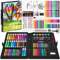 Art Set, VigorFun Art Supplies Drawing Painting Kit Includes Oil Pastels, Crayons, Colored Pencils, Watercolor Cakes, Gifts for Kids Girls Boys Teens (Black)