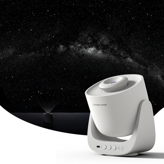 Projecteur d'étoiles, veilleuse Orzorz Galaxy, projecteur de planétarium domestique avec batterie rechargeable, décoration de salon Sky Light, véritable nébuleuse étoilée, présentation de planète pour enfants, adolescentes, adultes…