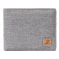 Mens Fabric Wallets Bifold RFID Blocking Minimalist Boys Thin Small Pocket Wallet Slim (light grey)