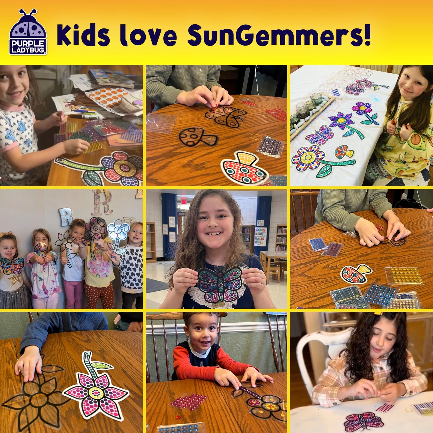 SUNGEMMERS Gem Art for Kids Crafts - Christmas Kids Stocking Stuffers for Girls 8-12 6-8, Suncatcher Kit for Kids, 8 7 6 Year Old Girl Birthday Gift, Arts and Crafts for Kids Ages 4-8 8-12 6-8 Girls