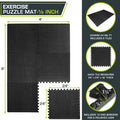 Tapis d'exercice ProsourceFit Puzzle 1/2 po, dalles de sol en mousse EVA emboîtables pour salle de sport à domicile, tapis pour équipement d'entraînement à domicile, rembourrage de sol pour enfants, noir, 24 po x 24 po x 1/2 po, 24 pi² - 6 dalles