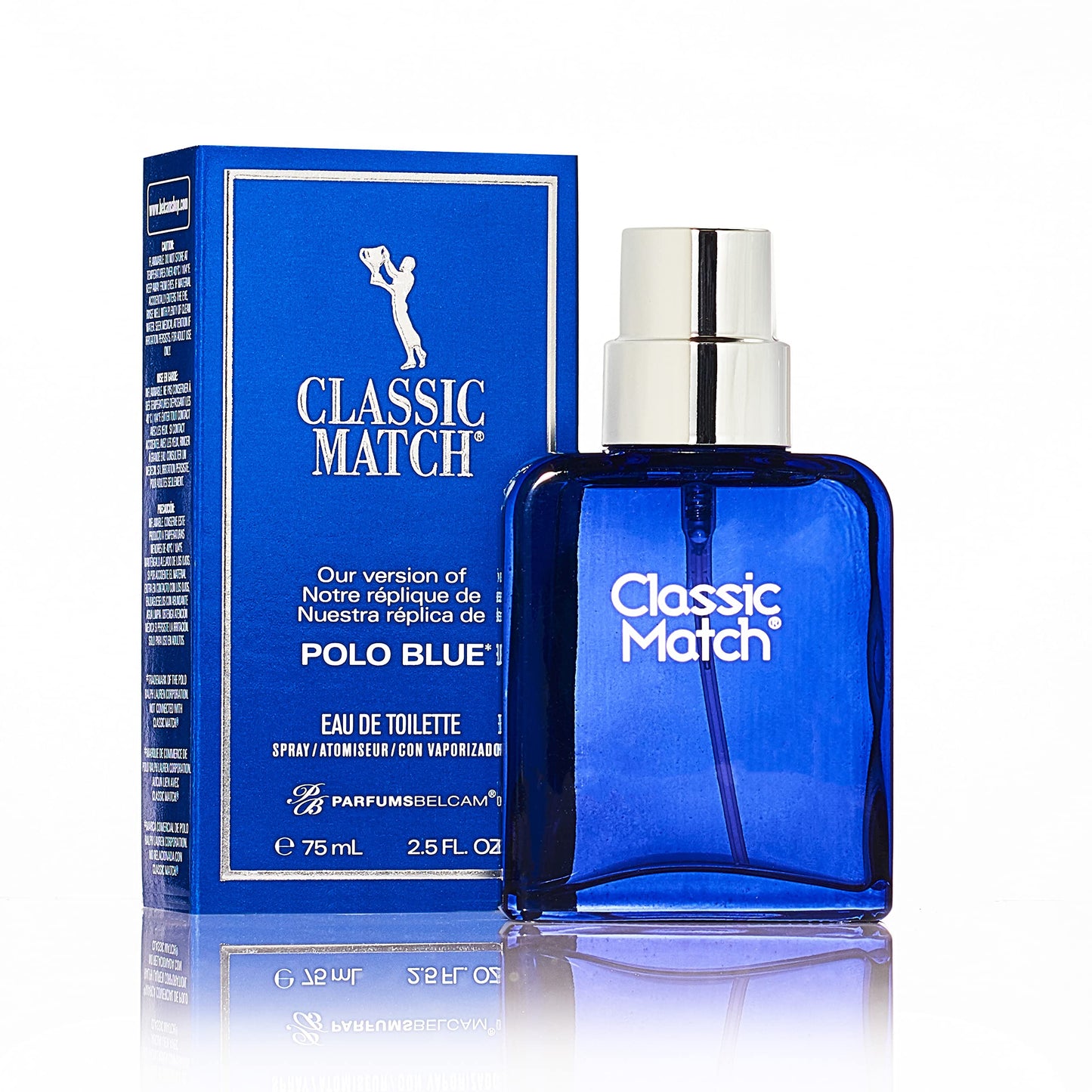 PB ParfumsBelcam Blue Classic Match, Our Version of a Signature Designer Eau de Toilette Spray for Men, 75 mL.