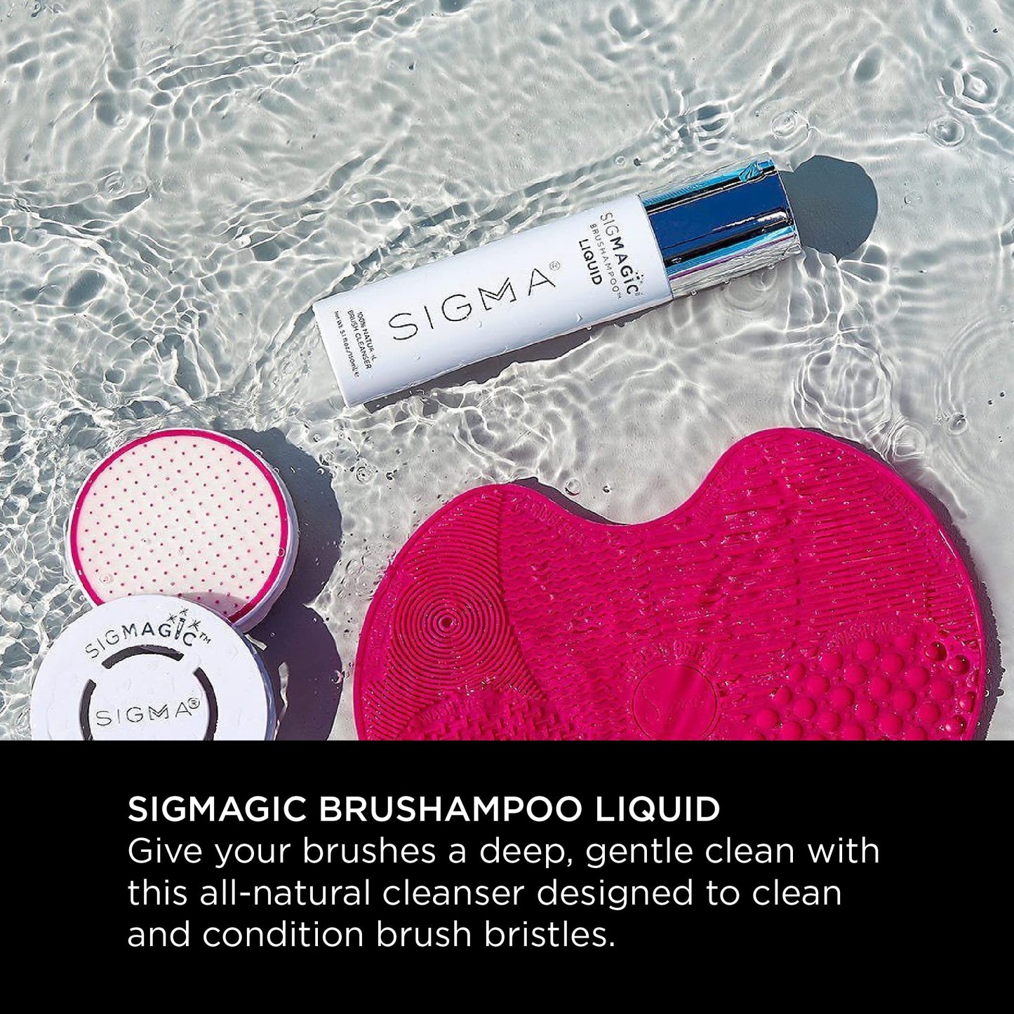 Sigma Beauty Sigmagic Brushampoo Liquid - Solution nettoyante de qualité professionnelle pour pinceaux et éponges de maquillage pour éliminer les résidus de maquillage (5,1 FL Oz)