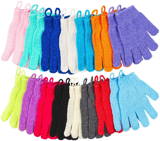 Lot de 30 gants exfoliants pour douche, 15 couleurs, gant exfoliant pour le corps avec boucle de suspension, gant exfoliant pour le bain, le visage, le spa, le lavage des mains, le gommage en profondeur des peaux mortes pour femmes et hommes, par Aisuly