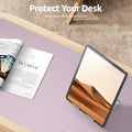 YSAGi Leather Desk Pad Protector, Office Desk Mat, Large Mouse Pad, Non-Slip PU Leather Desk Blotter, Laptop Desk Pad, Waterproof Desk Writing Pad for Office and Home (Grayish Lavender, 23.6" x 13.8")