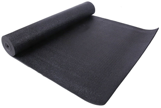 Fitvids All-Purpose 1/4-Inch High Density Anti-Tear Exercise Yoga Mat with Carrying Strap, Black