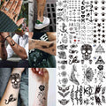 VANTATY 50 Sheets Black Temporary Tattoos For Men Adults Ealge Dragon Lion Wolf Animals For Women Neck Arm Thigh, Fake Small Skull Tattoo Sticker For Kids Children Boys Girls Tatoos